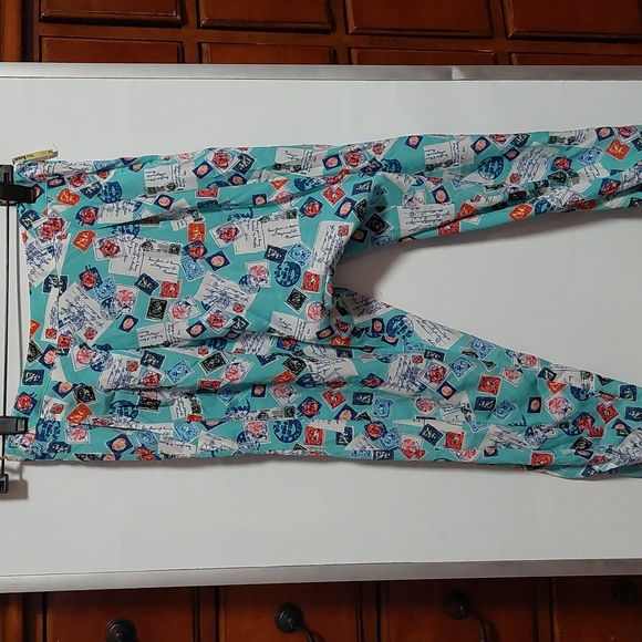 Pole and pole drop crotch postal stamp pants with side zipper - Picture 1 of 4